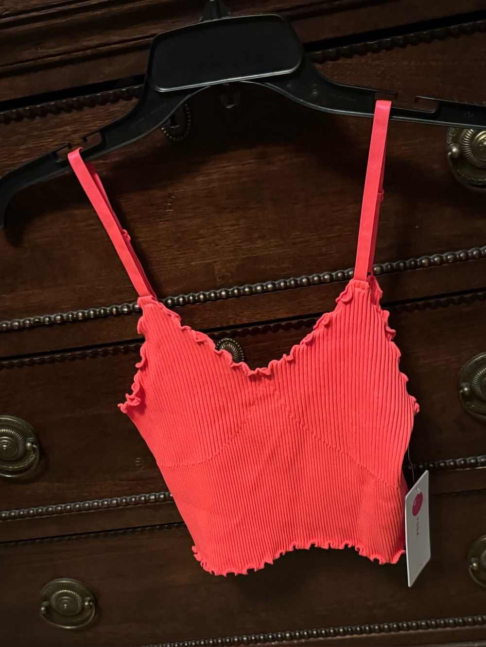 New Yogalicious rib seamless Kendall crop tank Women’s Medium M Fiery Coral